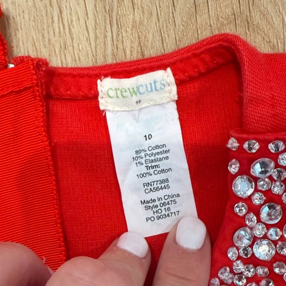 Crewcuts Red Kids Dress with Pearl Collar - Picture 2 of 3